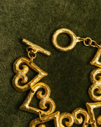-SPECIAL- “Yves Saint Laurent” 80’s-90’s Hammered gold heart motif bracelet