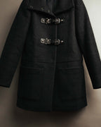 “miu miu” 00’s-10’s Wool angora leather buckle coat