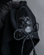 "GIANNI VERSACE" Tassel lace-up design A-line silhouette black dress