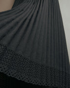“ISSEY MIYAKE” 00’s wool blend pleated cutwork skirt
