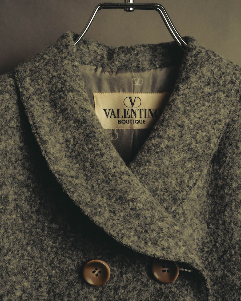 "VALENTINO BOUTIQUE" 80's Brushed alpaca skirt suit