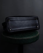 "YVES SAINT LAURENT" Cassandra logo engraved turnlock 2-way leather bag