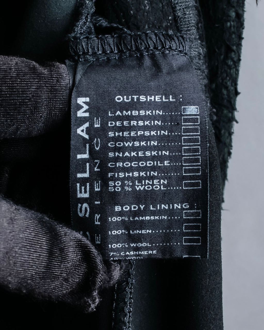 "ISAAC SELLAM" Cut-off design belted leather jacket