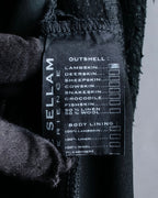 "ISAAC SELLAM" Cut-off design belted leather jacket