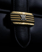 "CELINE" Classic flap design leather shoulder bag