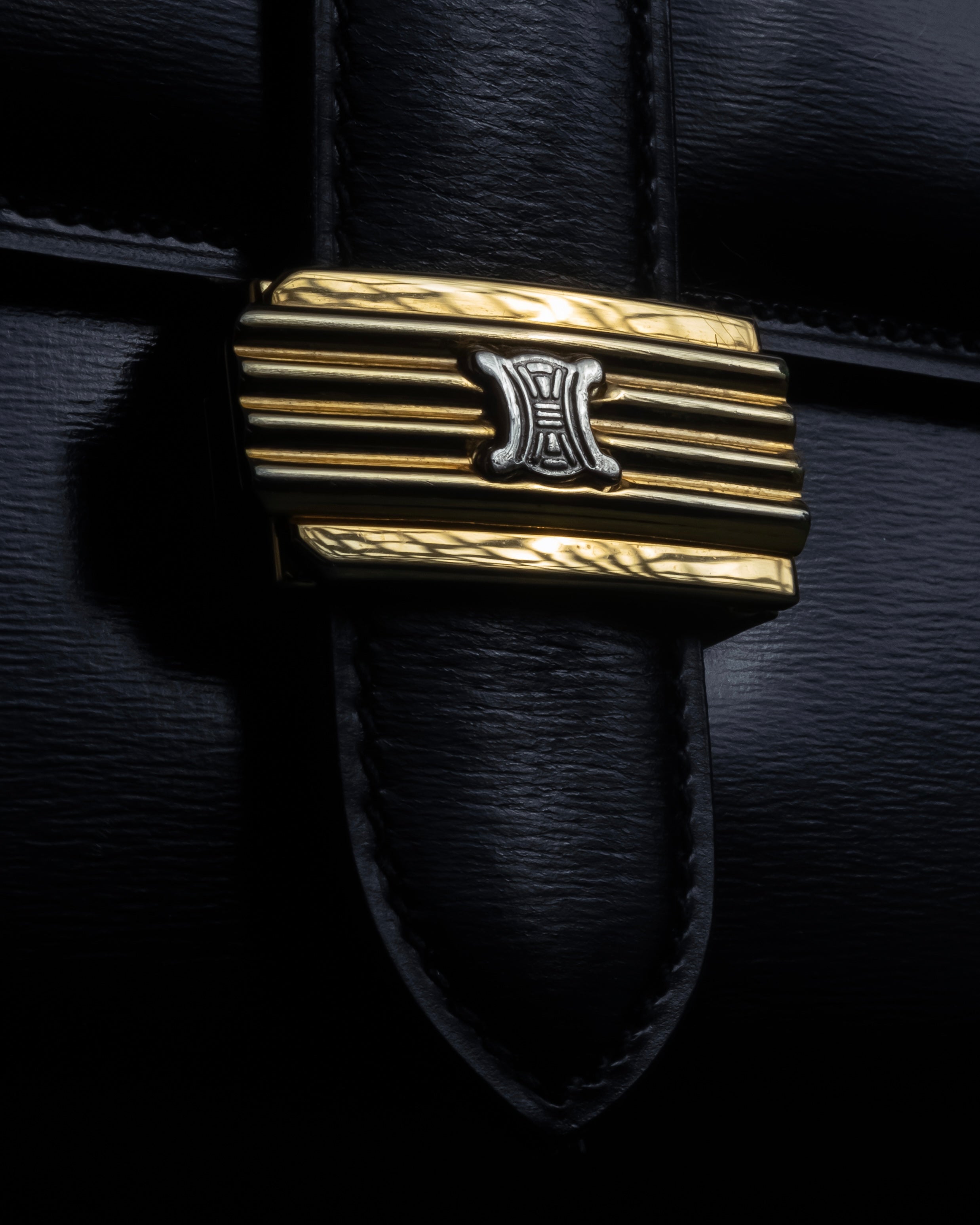 "CELINE" Classic flap design leather shoulder bag