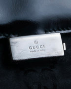 "GUCCI" Two outside pockets detailing GG monogram pattern hand bag