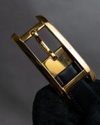 "Cartier" Gold metal buckle design leather belt