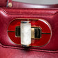 "BVLGARI" Marble motif burgundy color leather shoulder bag