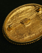 -SPECIAL- “CHANEL” 1982Years red cabochon oval brooch