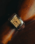 “EMPORIO ARMANI” Late 90’s-early 10’s Art deco rectangular leather strap watch