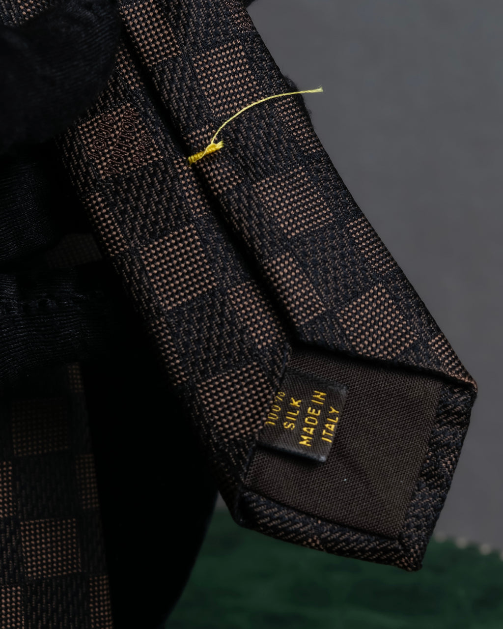 "LOUIS VUITTON" Damier check silk jacquard neck tie