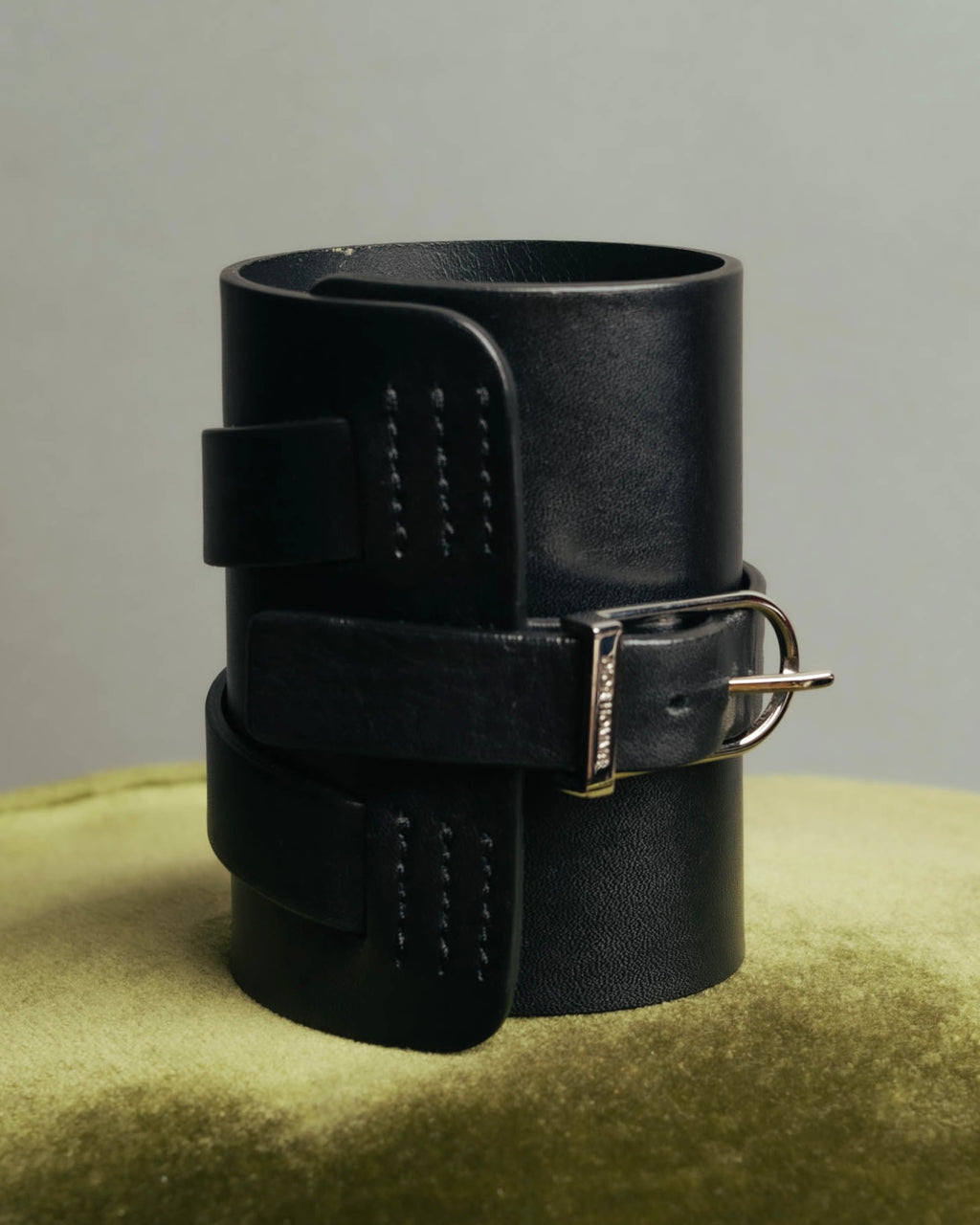 "DIOR HOMME" 00's-10's Black leather wrist cuff