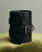 "DIOR HOMME" 00's-10's Black leather wrist cuff