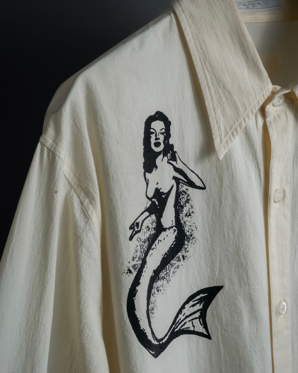 "PRADA" 22SS Sea fable motif print oversized shirt
