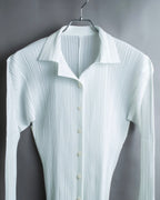 "PLEATS PLEASE ISSEY MIYAKE" Three-dimensional pleated long shirt