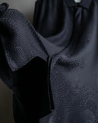 "Saint Laurent" Jacquard pattern silk satin shirt