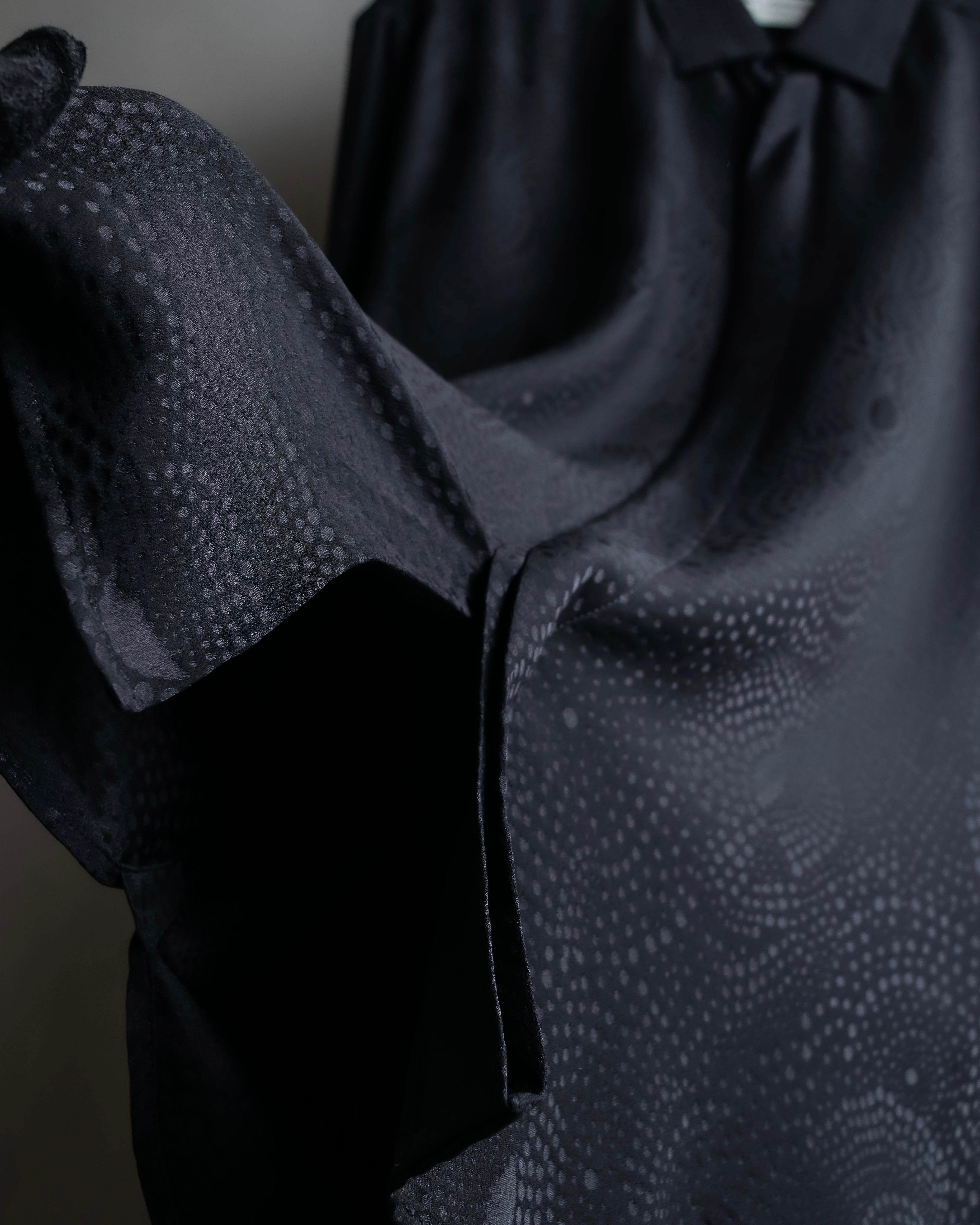 "Saint Laurent" Jacquard pattern silk satin shirt