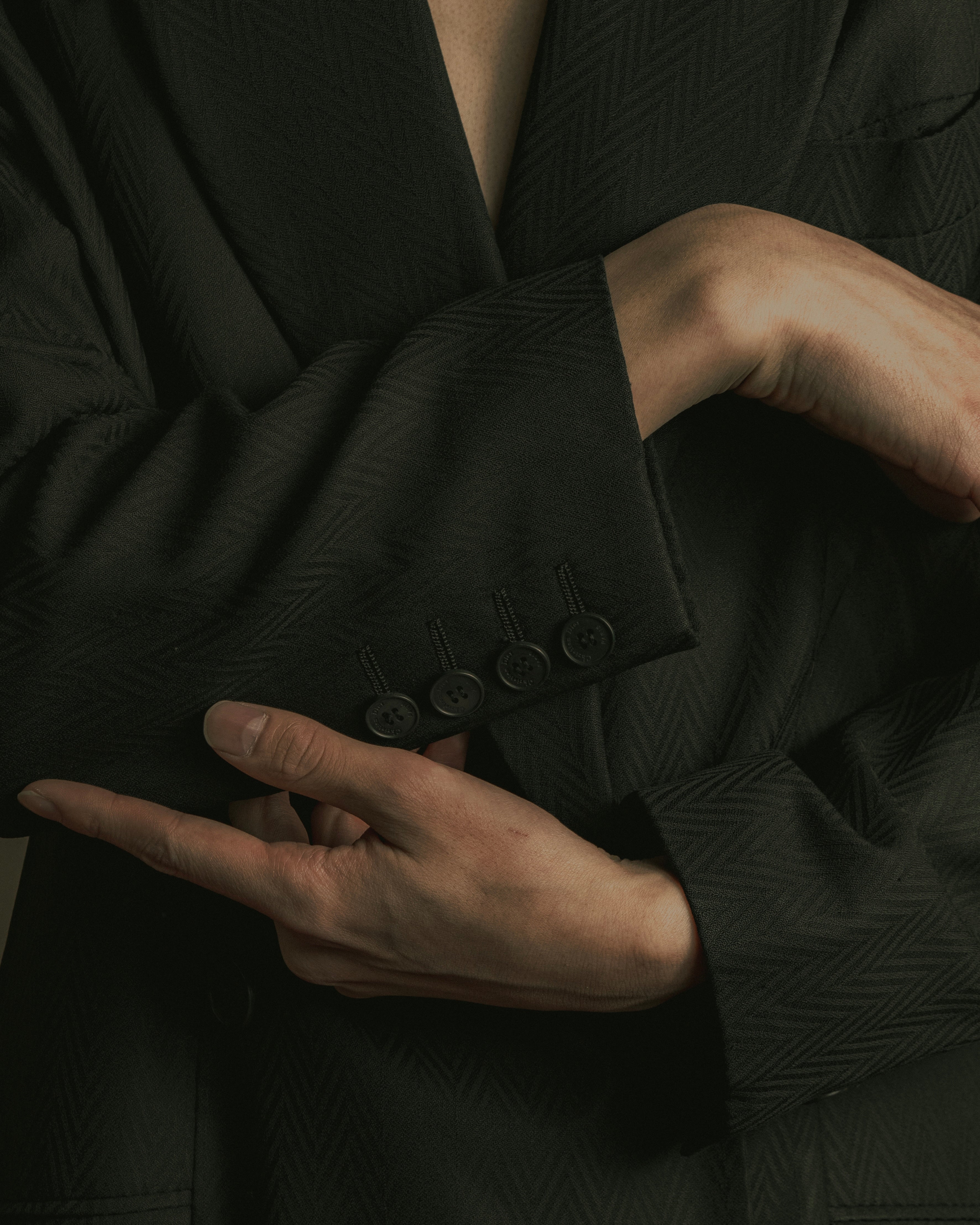 “Christian Dior” 90’s sculpted herringbone chester coat