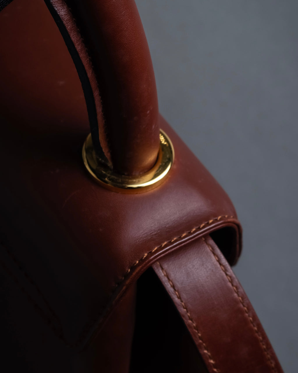 "Salvatore Ferragamo" Coin motif metal design leather hand bag