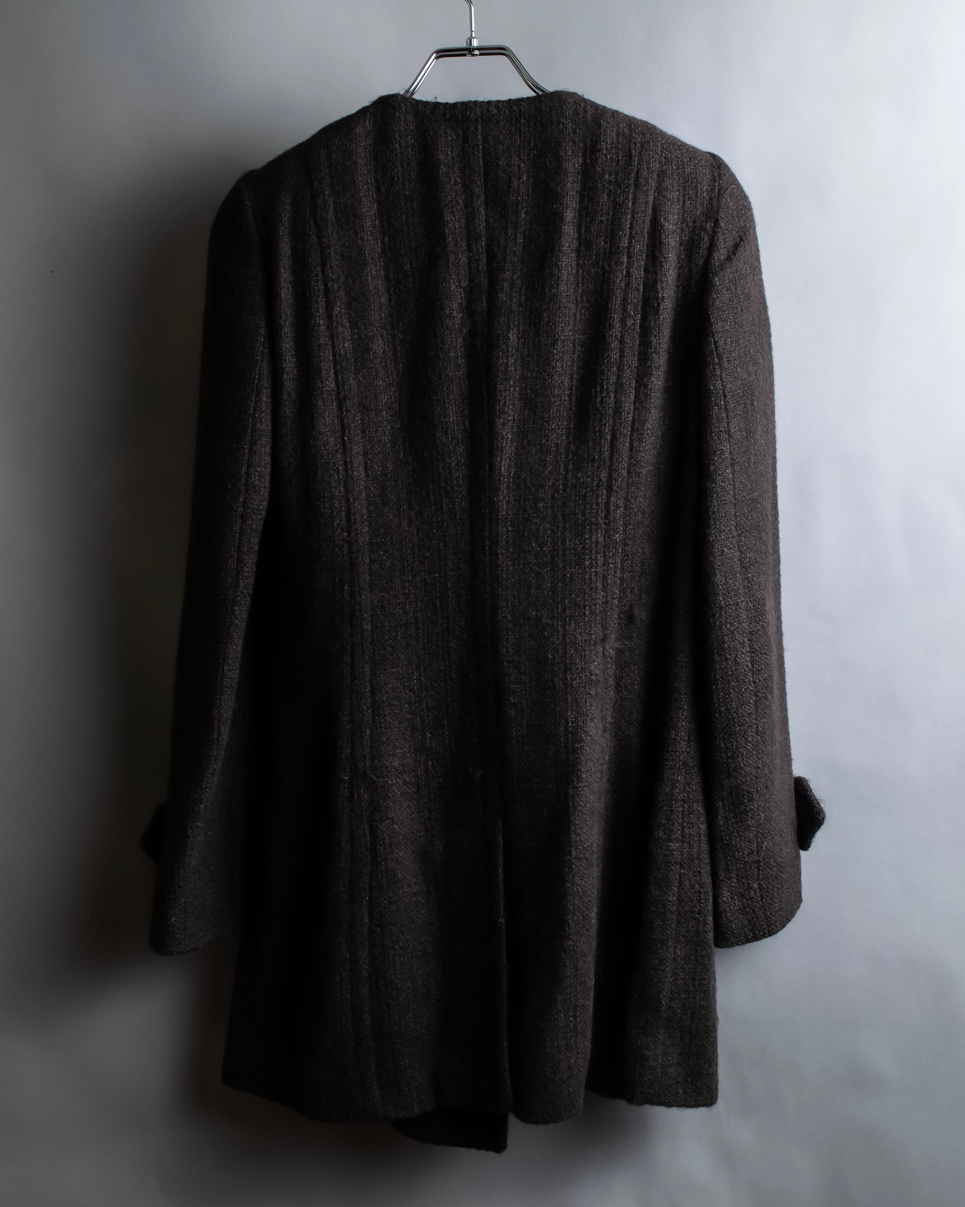 "DOLCE & GABBANA" Fringe scarf included double-breasted coat