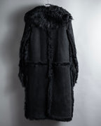 -SPECIAL- "GUCCI" 90's-00's Leather combination fur long coat