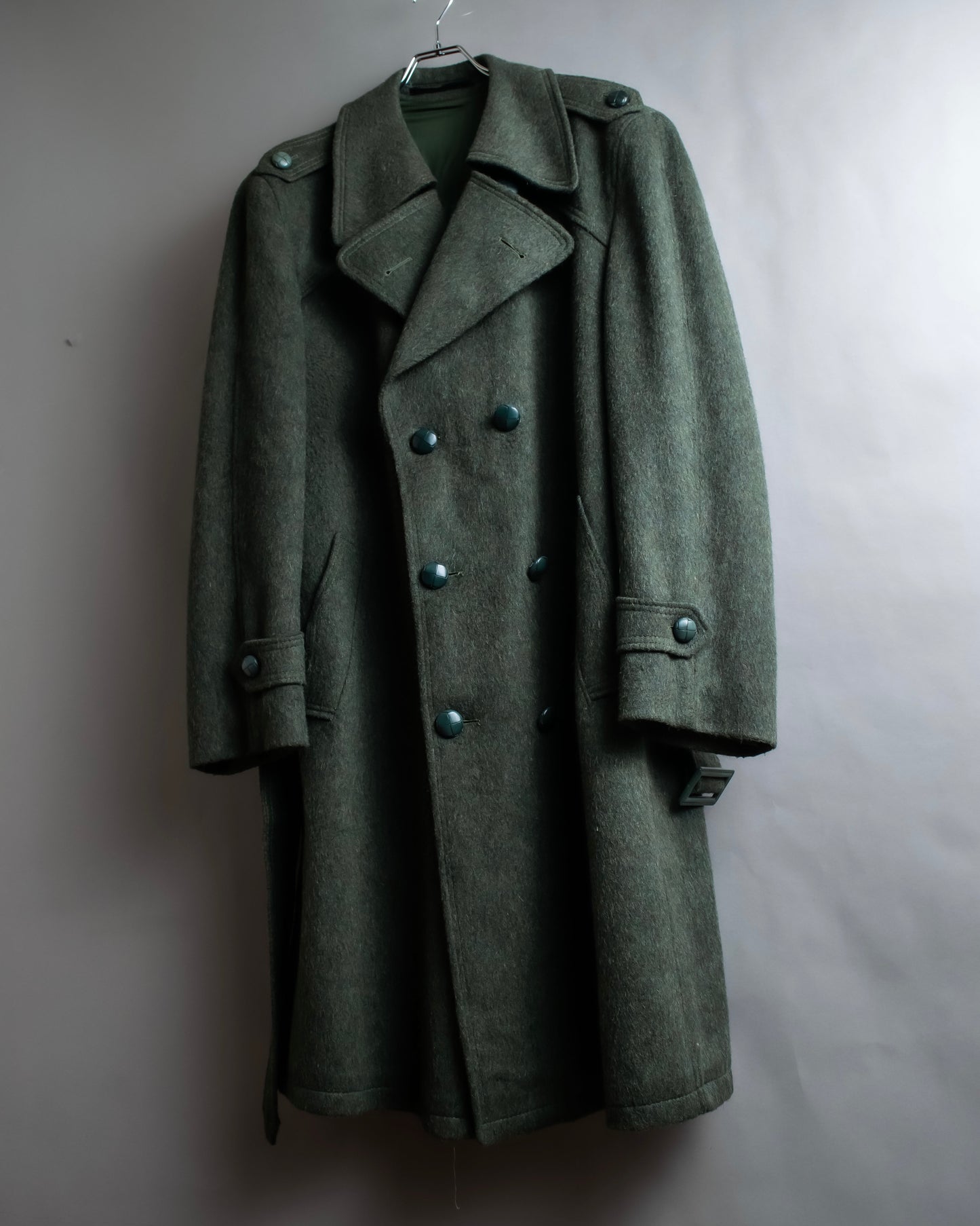 Vintage deep green colour military long coat