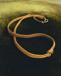 "Christian Dior" Gold tone braided knot costume jewelry necklace