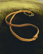 "Christian Dior" Gold tone braided knot costume jewelry necklace