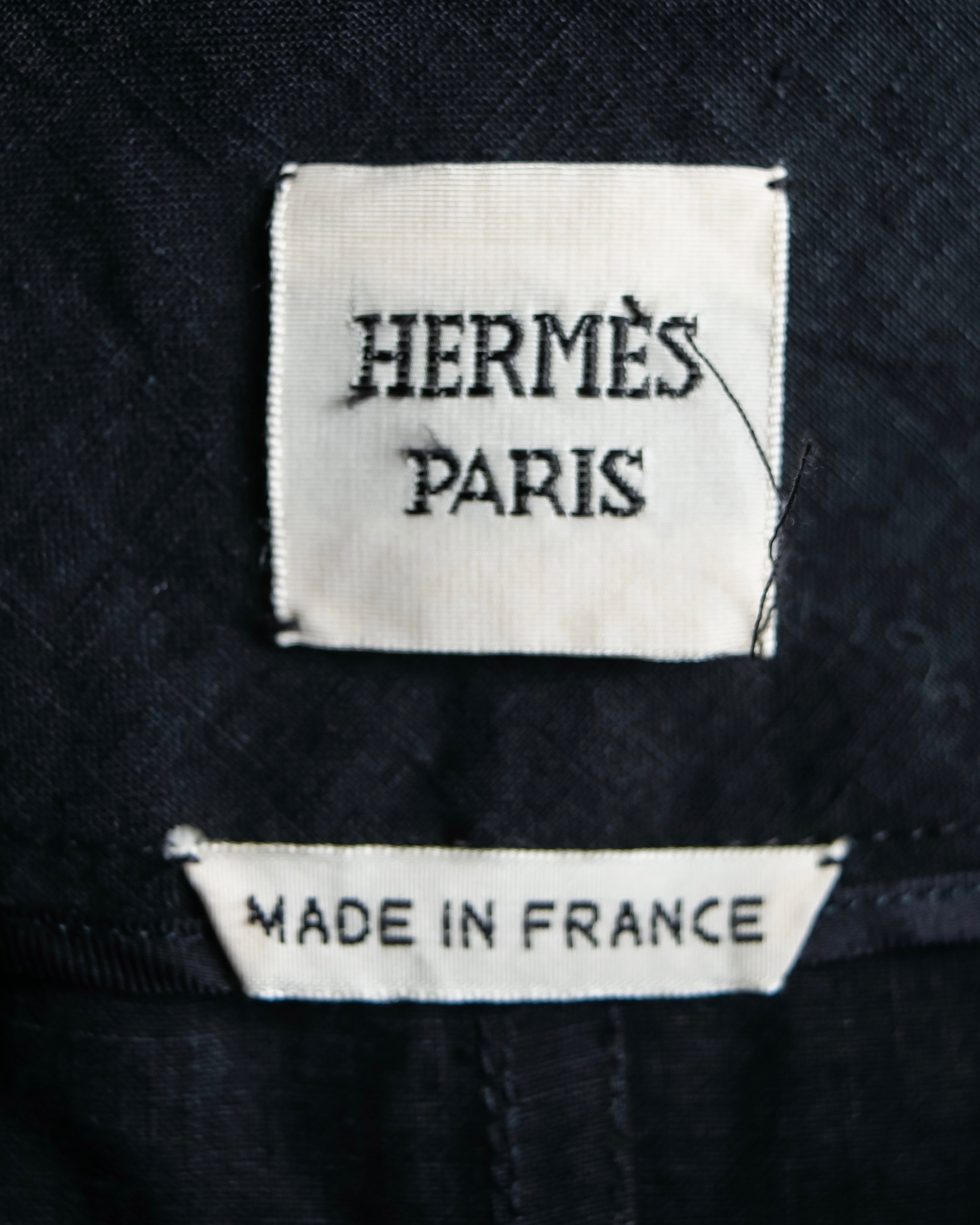 "HERMES" Belted button design linen skirt