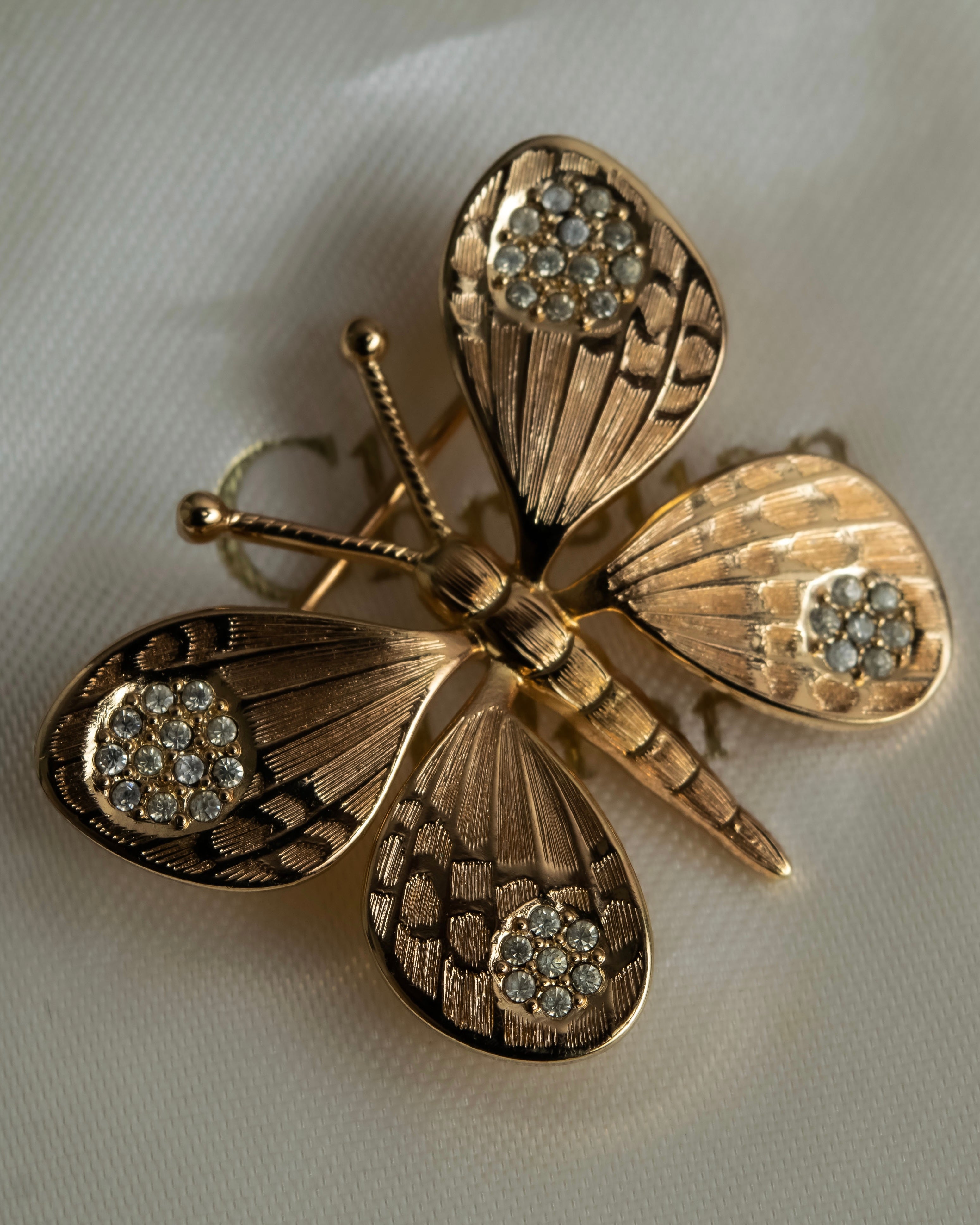 "Christian Dior" Butterfly motif gold brooch