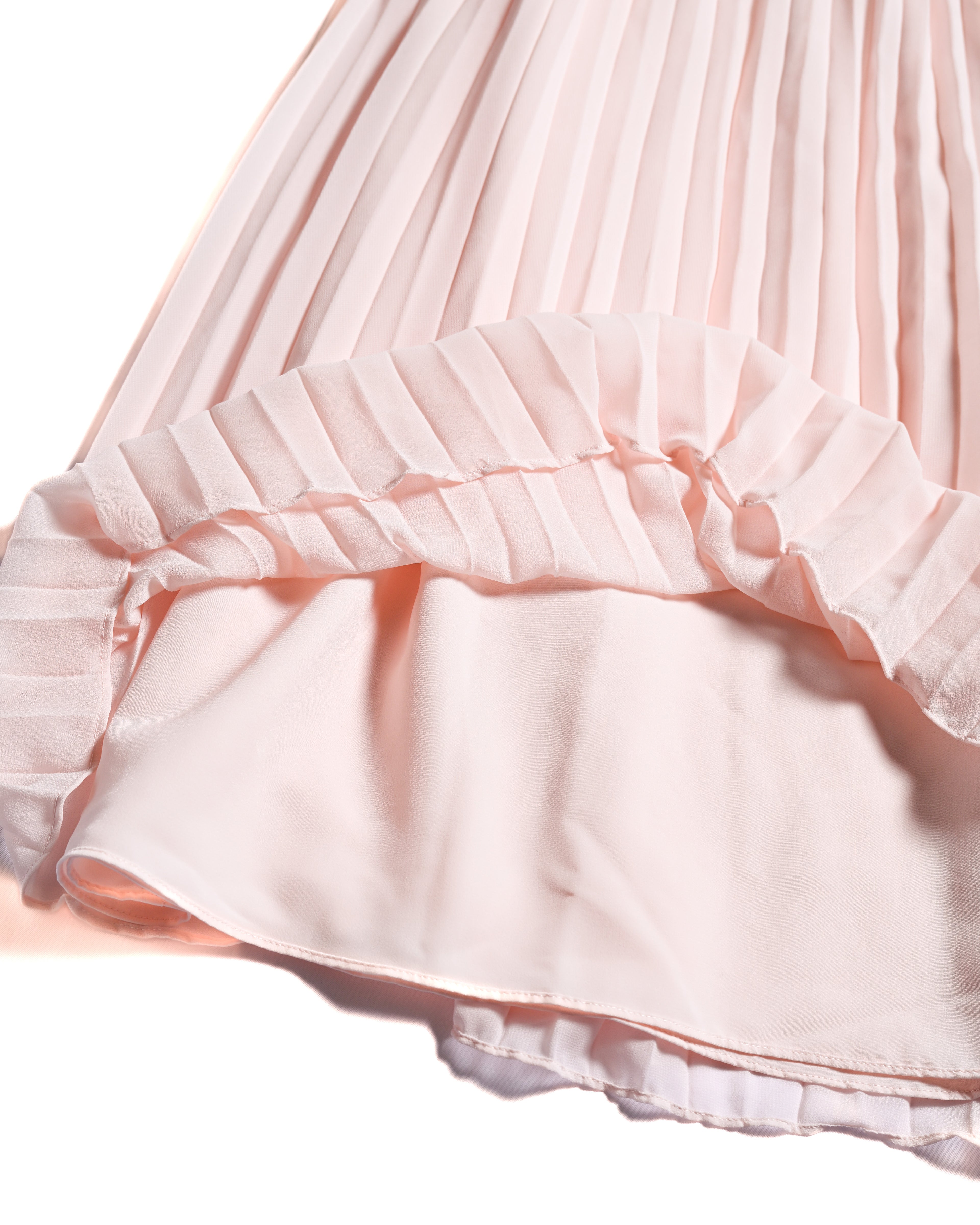 Self-Portrait/ Romantic Chiffon Pleated Skirt Pale Pink