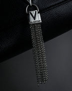 "VALENTINO" Textured leather V tassel chain shoulder bag