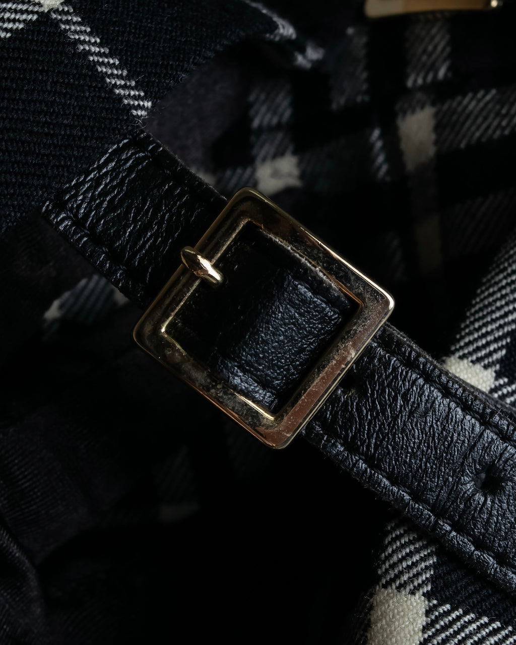 "BURBERRY" Tartan check pleated wrap skirt