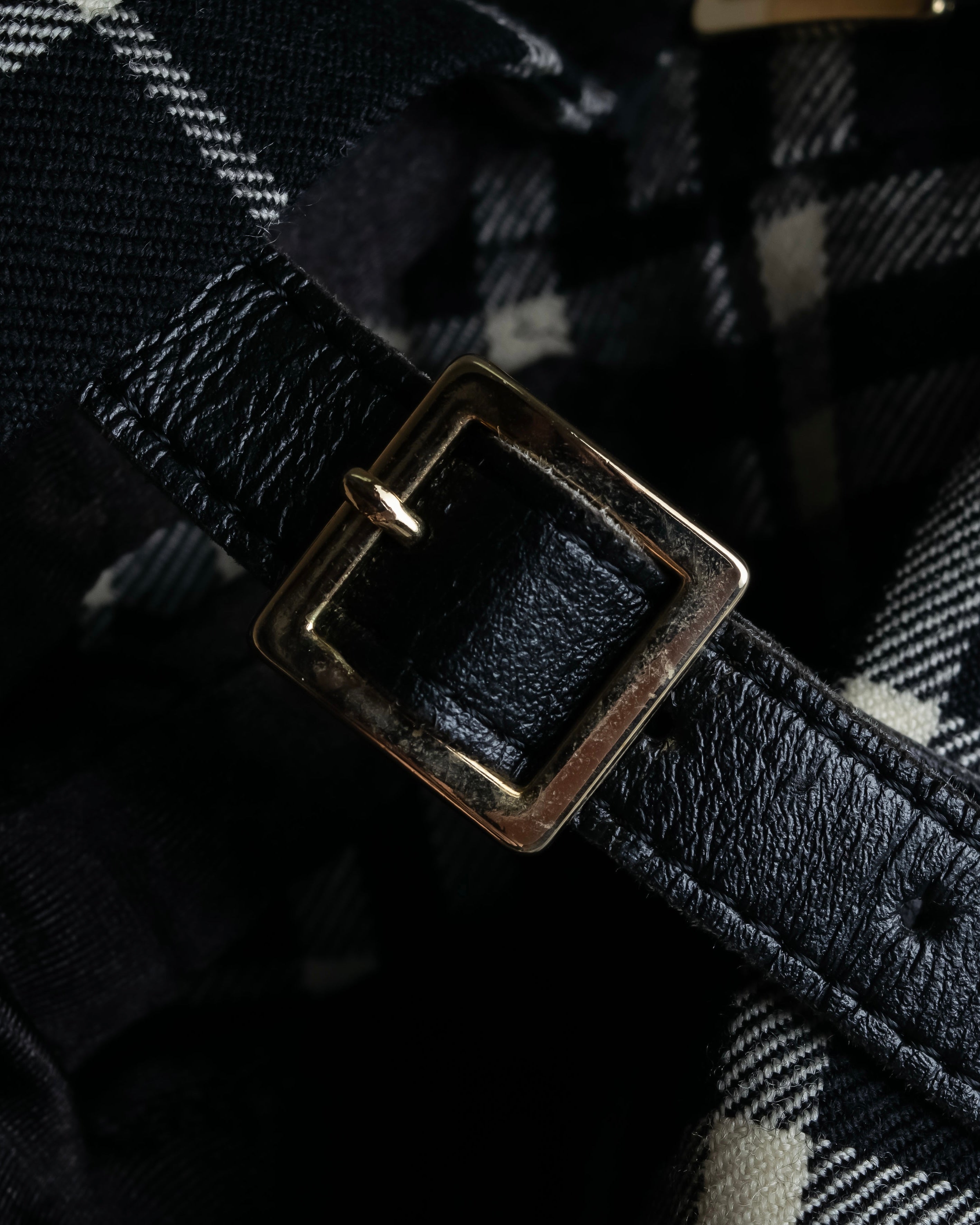 "BURBERRY" Tartan check pleated wrap skirt