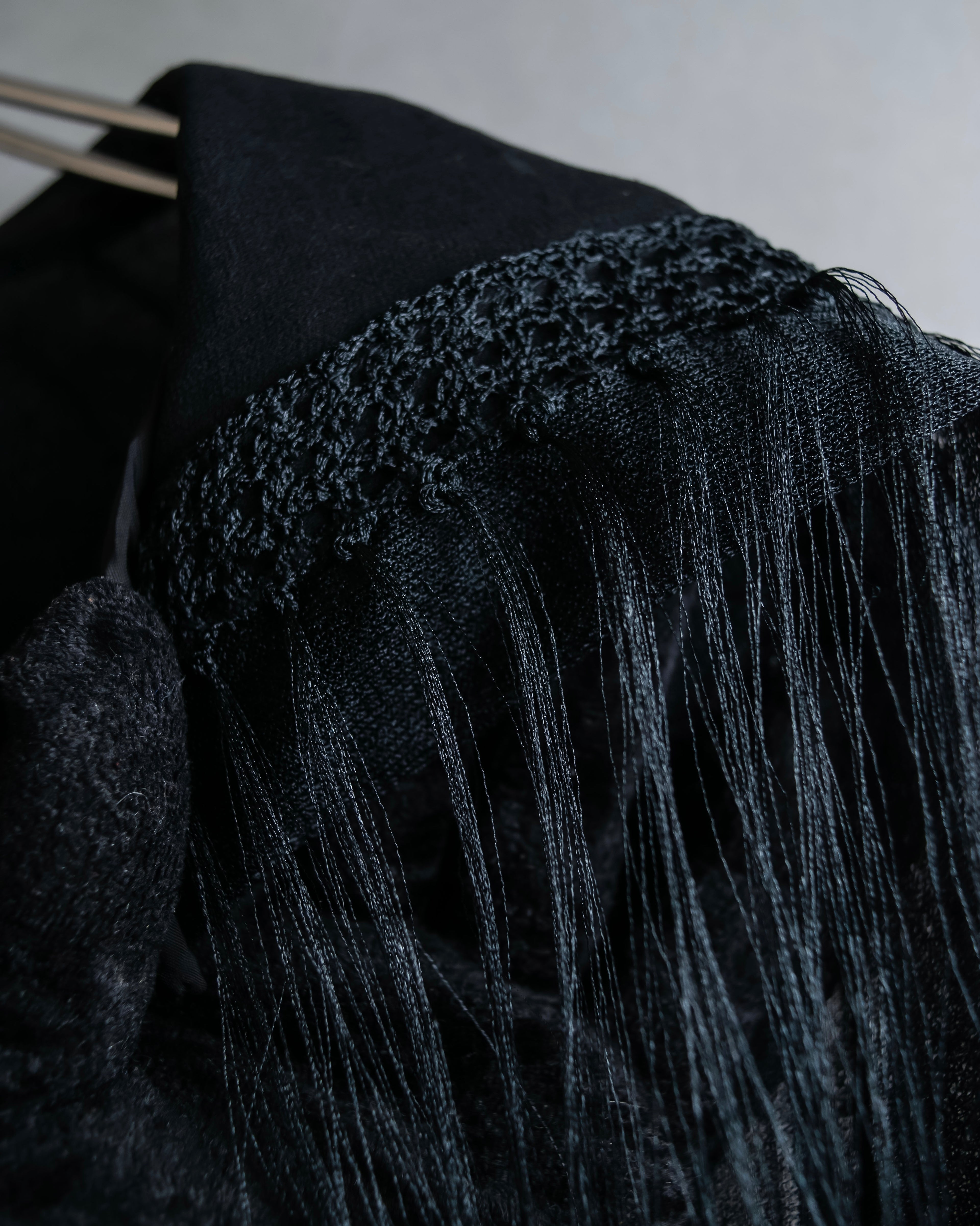 "sacai" Wig design sheer hooded pullover