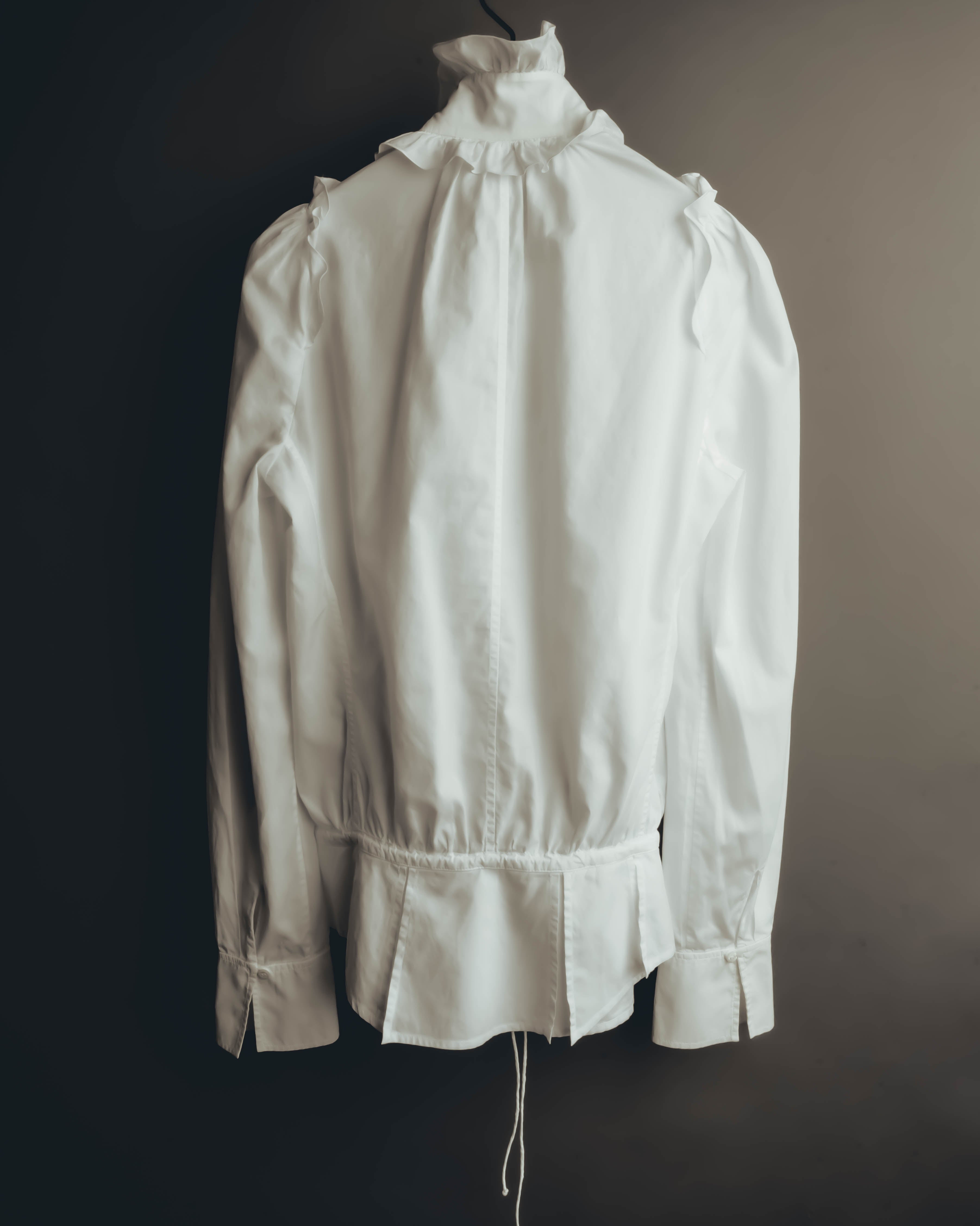 -SPECIAL- “YVES SAINT LAURENT” 70’s-90’s Ruffled high-neck blouse
