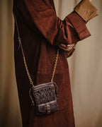 -SPECIAL- "GUCCI" 70’s Suede leather round collar coat