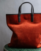 "LOEWE" Anagram logo engraved suede leather tote bag
