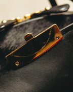-SPECIAL- “Salvatore Ferragamo“ 90's-00's Gancini pony hair and leather dual-way boston bag