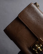 "Chloe" Fleur motif design leather long wallet