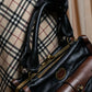 "Chloe" Horizontal design bicolor one handle leather purse bag