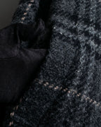 "BURBERRY" Check pattern double zipper hooded coat