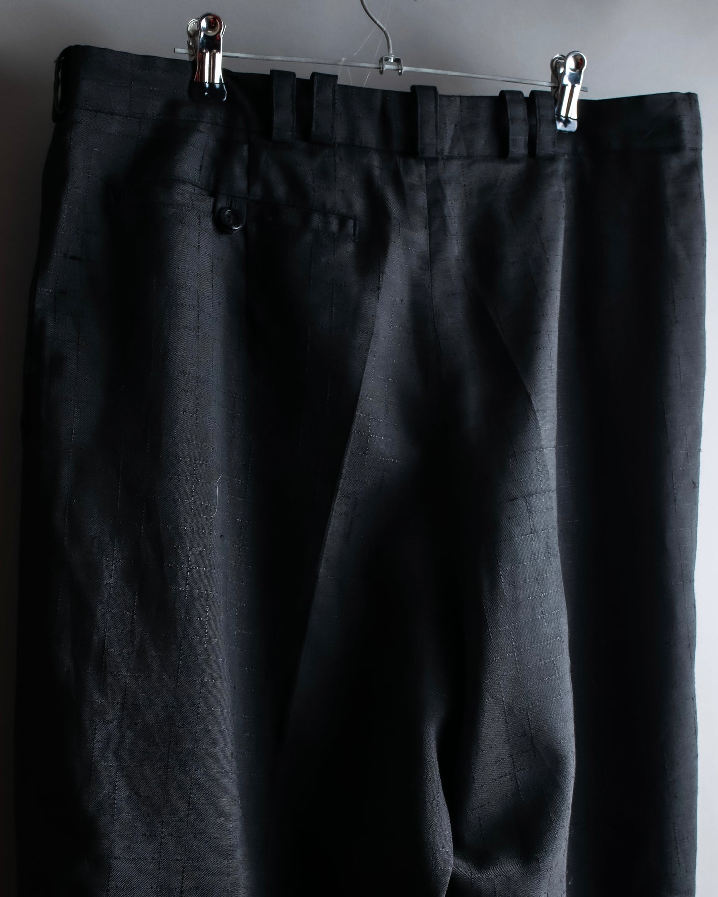 "Vintage 4 tuck shadow check wide tapered slacks"