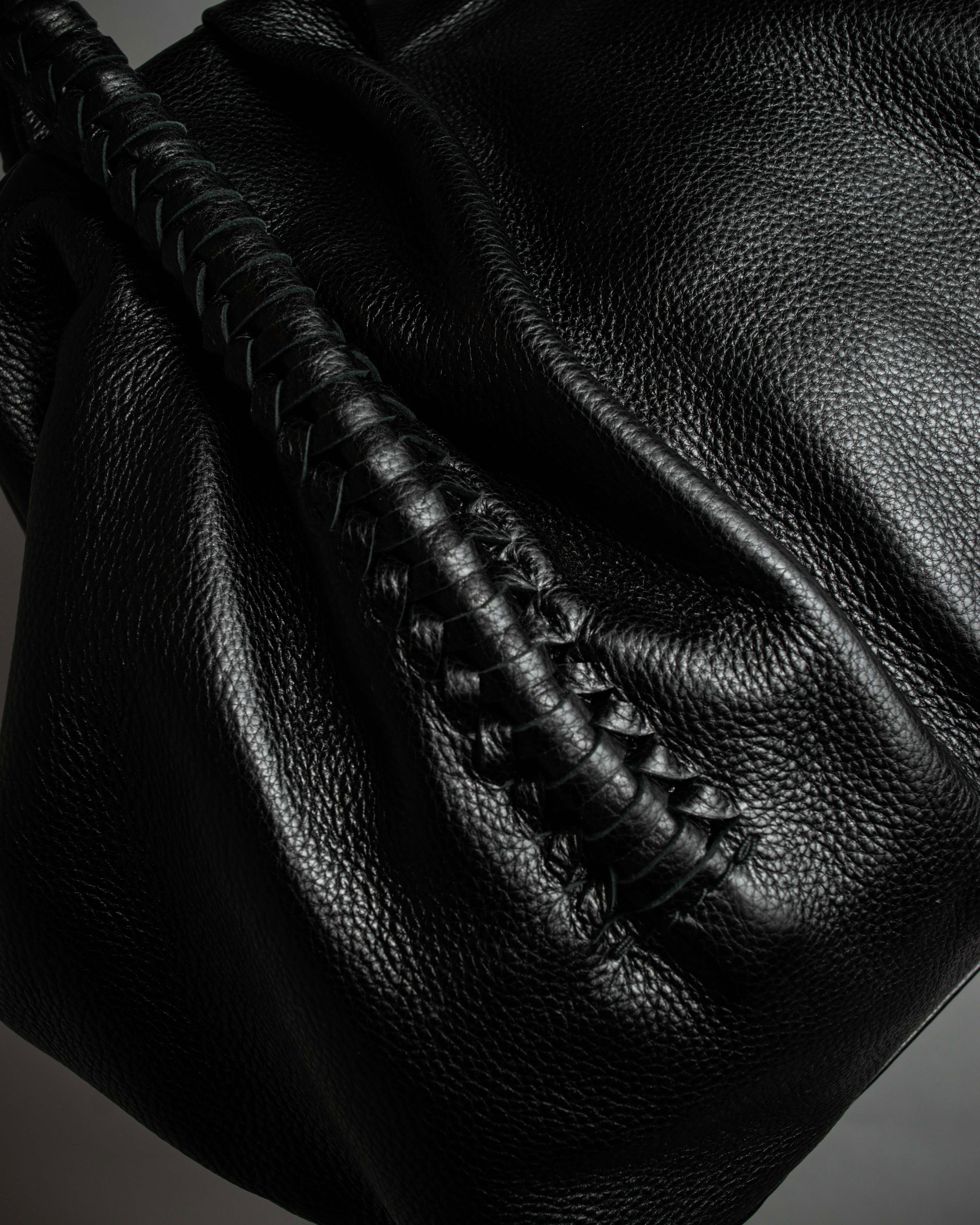 "Salvatore Ferragamo" Draping design lace-up detail leather bag