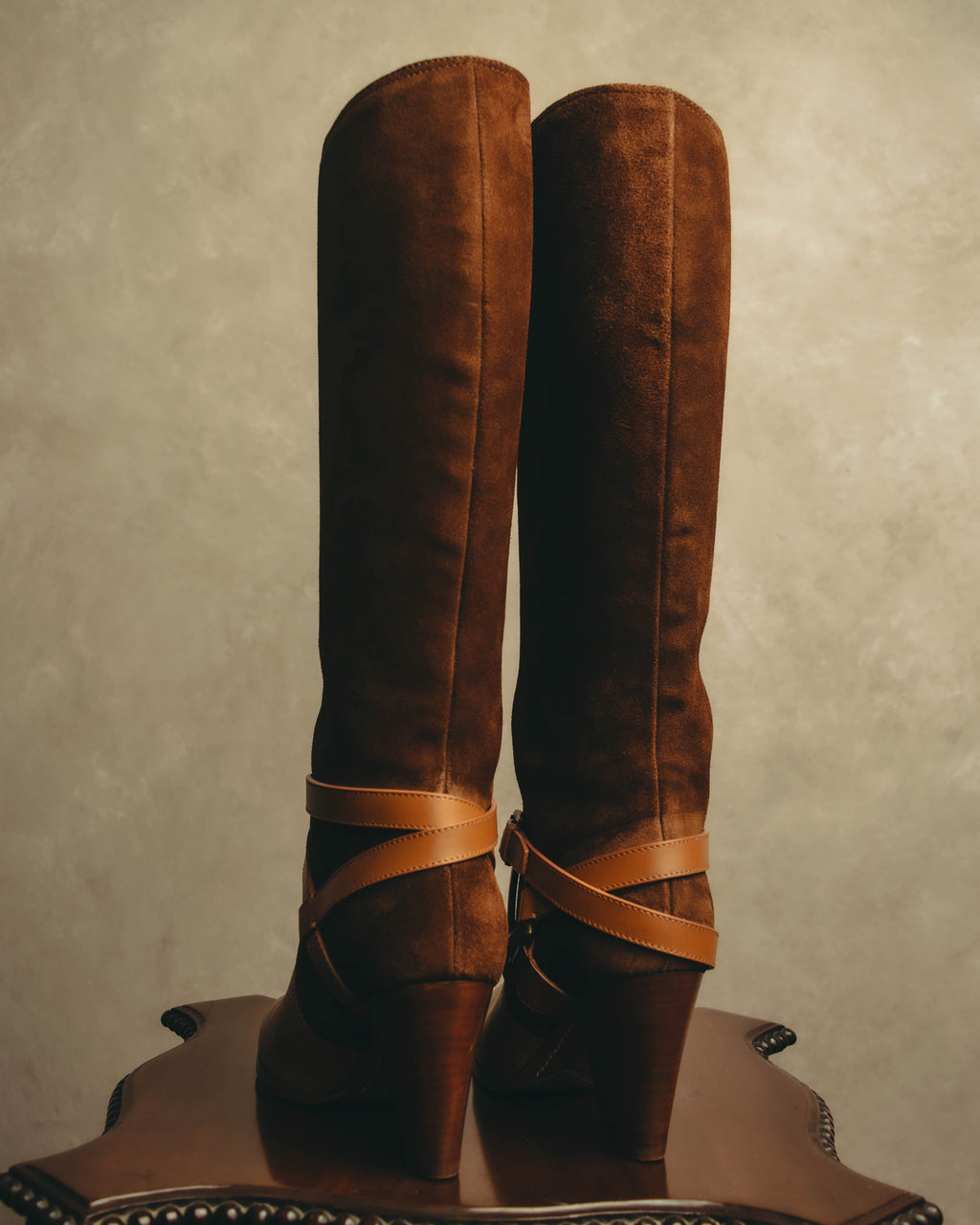 -SPECIAL- “Ralph Lauren” 2010’s-20’s Sareena washed vachetta long boots