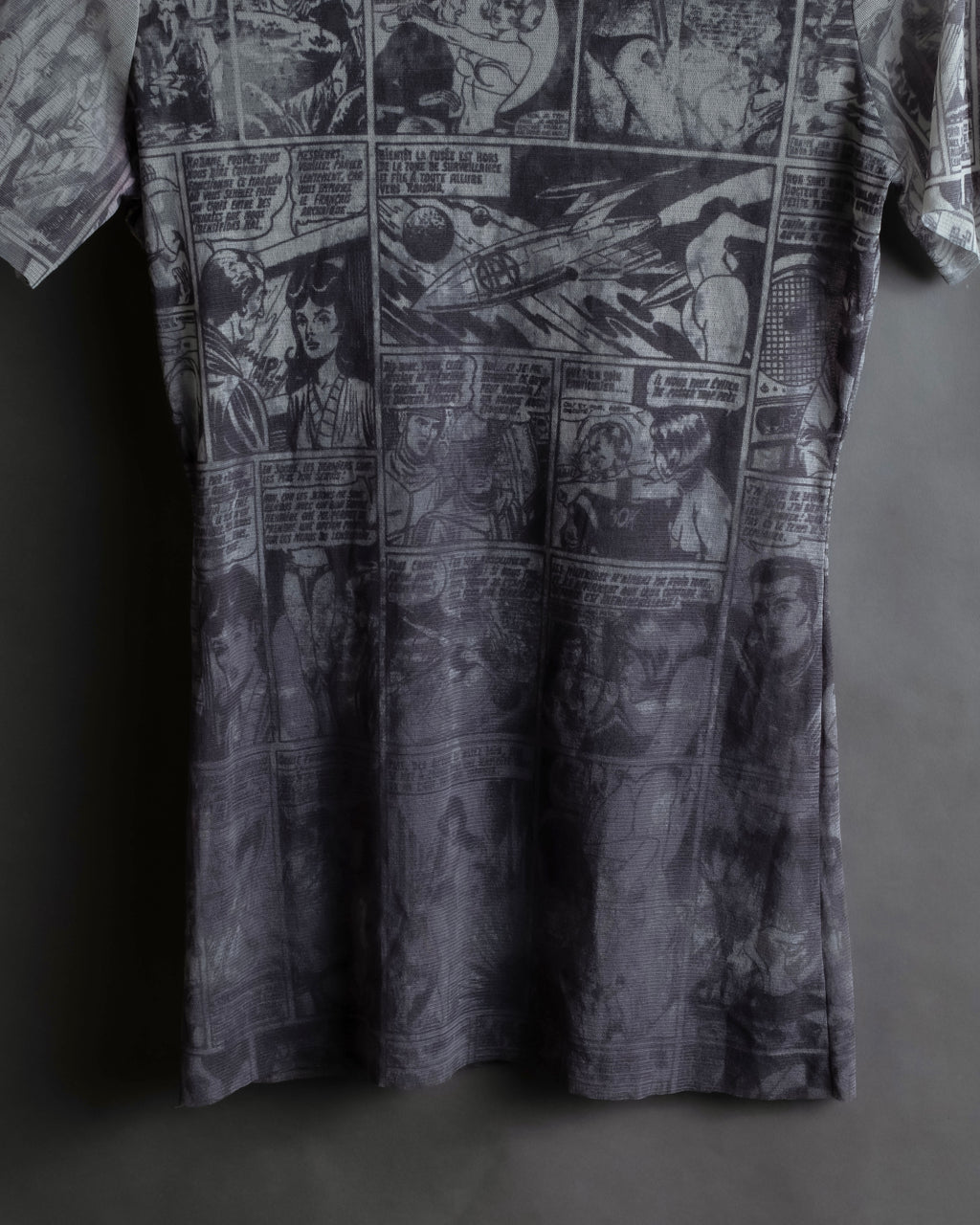 "JEAN PAUL GAULTIER JEANS" American comic book motif sheer short length pullover