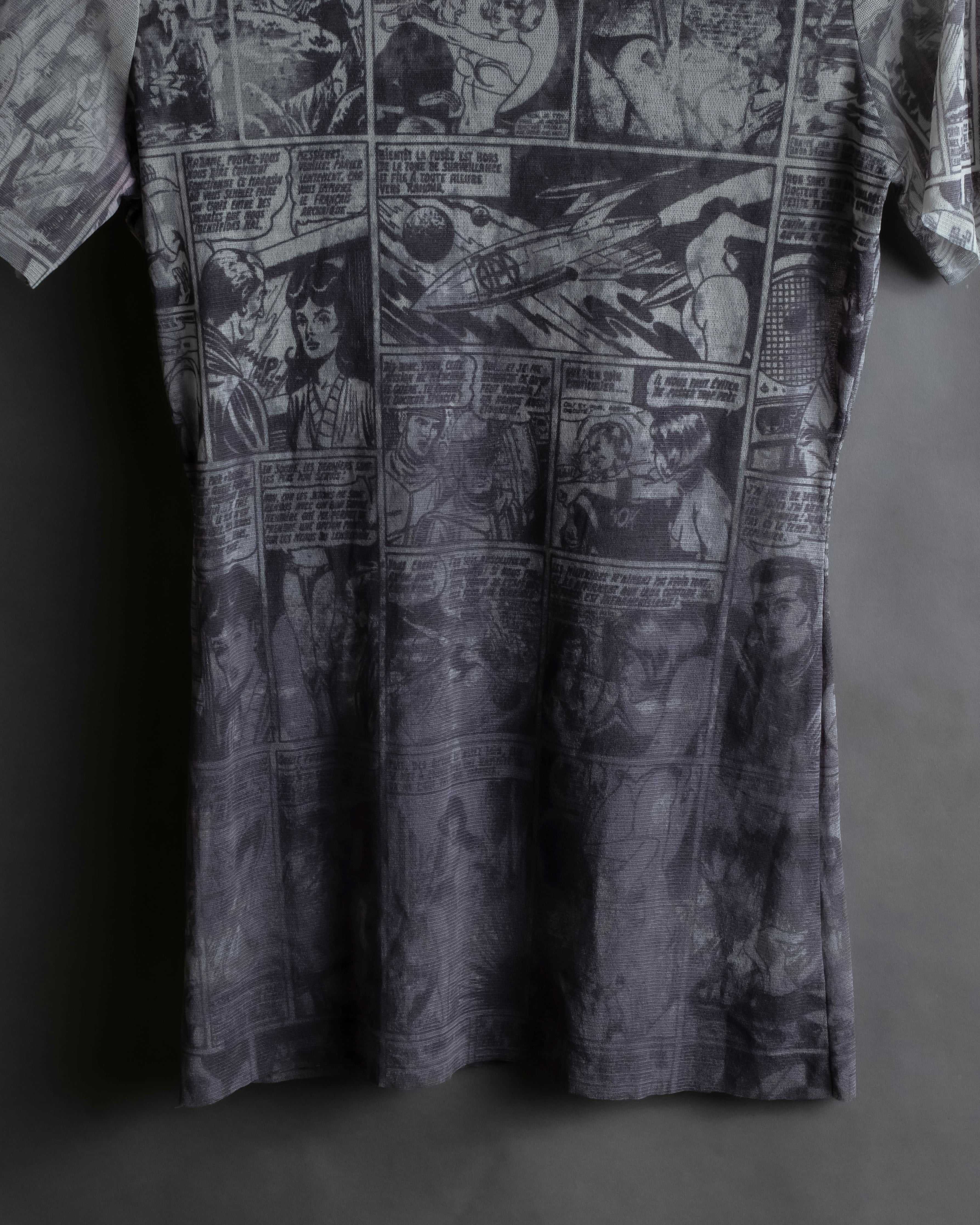 "JEAN PAUL GAULTIER JEANS" American comic book motif sheer short length pullover