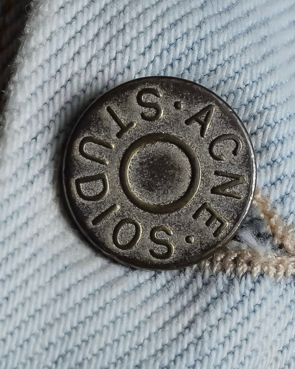 "Acne Studios" Washed light blue short denim jacket