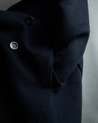 "VALENTINO" Fur collar double-breasted wool coat